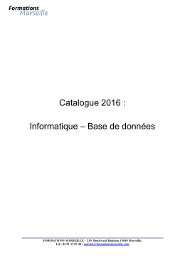 Base de donn&eacute;es - Formations Marseille