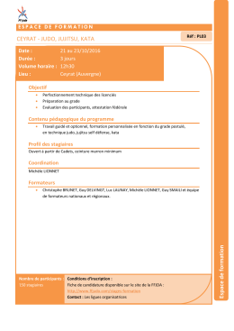 CEYRAT - JUDO, JUJITSU, KATA Espace d e formatio n