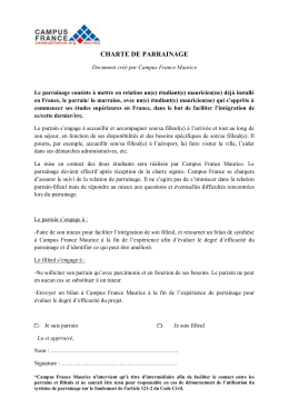 charte de parrainage - Maurice