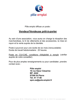 Vendeur/Vendeuse prêt-à-porter