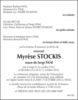 Myr&egrave;se STOCKIS