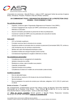un commandant pour l`organisation regionale de la