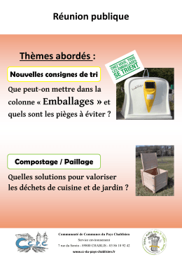 Affiche r&eacute;uunion publique sur le tri s&eacute;l&eacute;ctif, le compostage et le