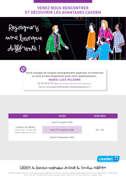 VENEZ NOUS RENCONTRER ET DÉCOUVRIR LES AVANTAGES