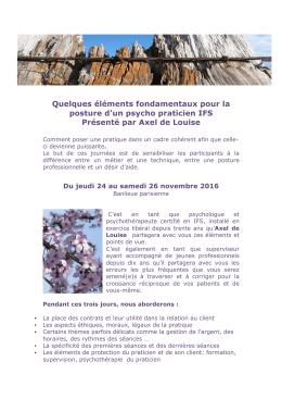 Quelques &eacute;l&eacute;ments fondamentaux pour la posture