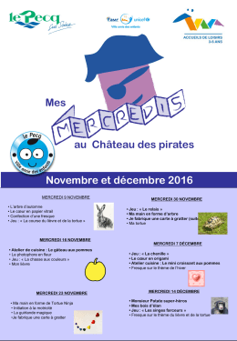 Mes au Château des pirates Novembre et décembre 2016