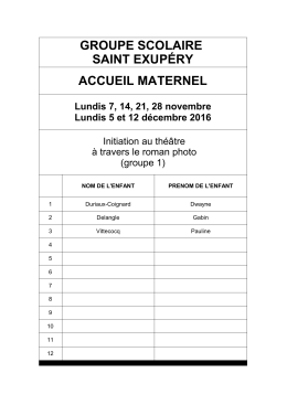 ACCUEIL MATERNEL GROUPE SCOLAIRE SAINT EXUPÉRY