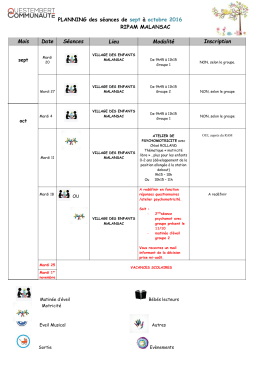 PLANNING des séances de sept à octobre 2016 RIPAM