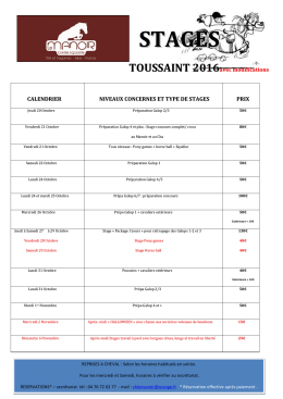 stages - centre equestre le Manoir