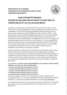 Page 1 DEPARTEIVIENT DE LA GIRONDE COMMUNAUTE DE