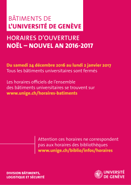 HORAIRES D`OUVERTURE NO&Euml;L &ndash; NOUVEL AN 2016