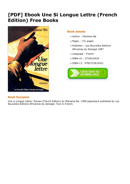 Ebook Une Si Longue Lettre (French Edition) Free Books