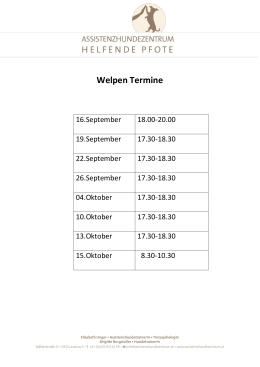 Welpen Termine