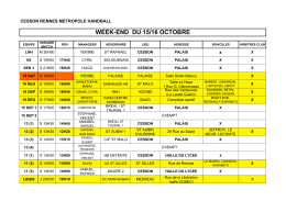 Convocation - Cesson Rennes M&eacute;tropole Handball
