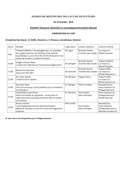 session de defense des travaux de fin d`etudes du 02 decembre