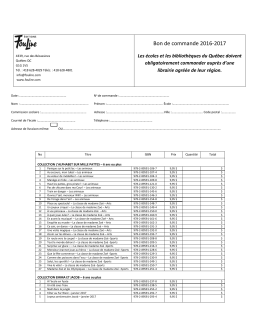 Bon de commande - Les éditions FouLire