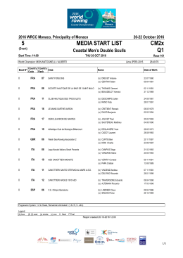 MEDIA START LIST CM2x Q1 5 - Federazione Italiana Canottaggio