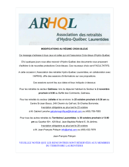 veuillez noter que les rencontres sont réservées aux