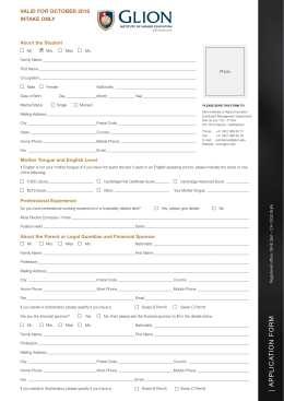 Application form Oct. 2016 - Glion Institute of Higher Education