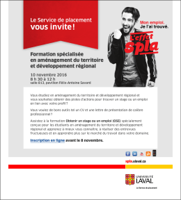vous invite - École supérieure d`aménagement du territoire et de