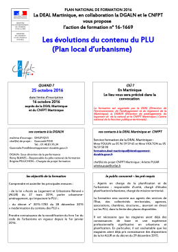 Les évolutions du contenu du PLU (Plan local d`urbanisme)