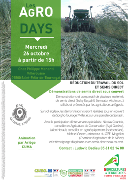 AGRO DAYS - Chambre d`Agriculture de l`Ariège