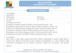 vall&eacute;e sports vacances de toussaint