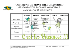 Menu de la semaine du 17 au 19 octobre 2016 - Mont-près