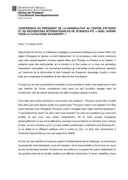 conférence du président de la generalitat au centre d`etudes et de