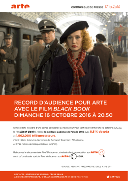 RECORD D`AUDIENCE POUR ARTE AVEC LE FILM BLACK BOOK
