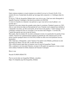 Madame, Etant conteuse amateur, je reçois