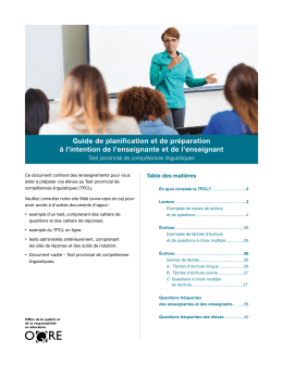 Guide de planification et de pr&eacute;paration &agrave; l`intention de l