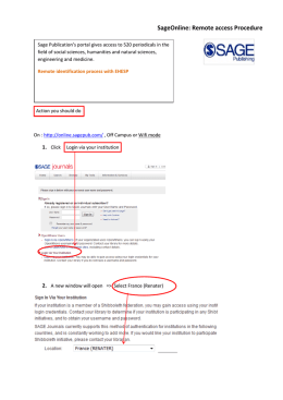 SageOnline: Remote access Procedure