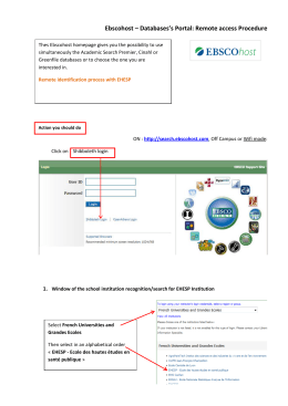 Ebscohost – Databases`s Portal: Remote access Procedure