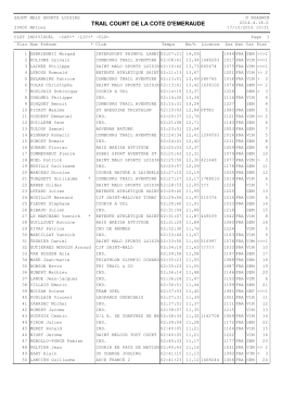 CLassements 30km Trail court COTE
