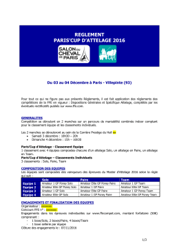 T&eacute;l&eacute;chargez le r&egrave;glement - Salon du Cheval de Paris