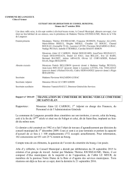 TRANSLATION DU CIMETIERE DU BOURG VERS LE