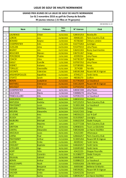 liste des jeunes retenus - Ligue de Golf de Haute Normandie