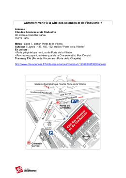 Plan d`accès Cité des Sciences
