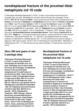 nondisplaced fracture of the proximal tibial metaphysis icd 10 code