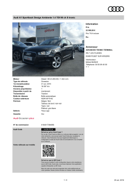 Audi A1 Sportback Design Ambiente 1.4 TDI 90 ch S tronic