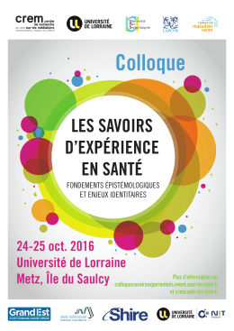 LES SAVOIRS D`EXPÉRIENCE EN SANTÉ