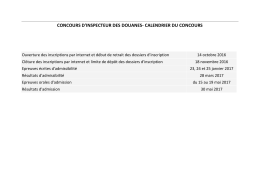 CONCOURS D`INSPECTEUR DES DOUANES