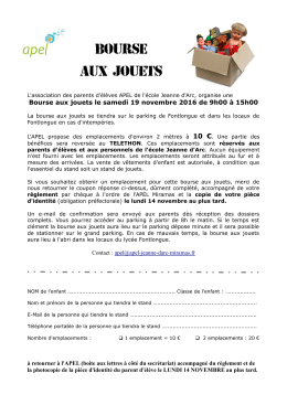 Bourse aux Jouets - Ecole Jeanne d`Arc Miramas