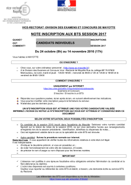 note inscription aux bts session 2017