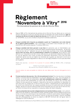 Règlement - Galerie municipale Jean