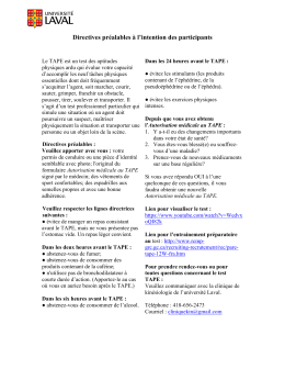 Directives préalables à l`intention des participants