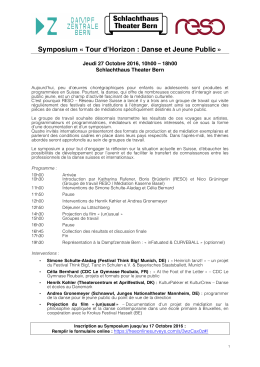 Symposium &laquo; Tour d`Horizon : Danse et Jeune Public