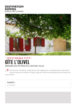 g&icirc;te l`olivel - Office de Tourisme de Rennes