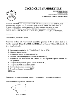 Assemblée Générale 22 10 2016